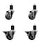 Service Caster 3'' Gray Poly Wheel Swivel 1-3/4'' Expanding Stem Caster Set 2 Brakes, 4PK SCC-EX20S314-PPUB-2-PLB-2-134 - alternate 1
